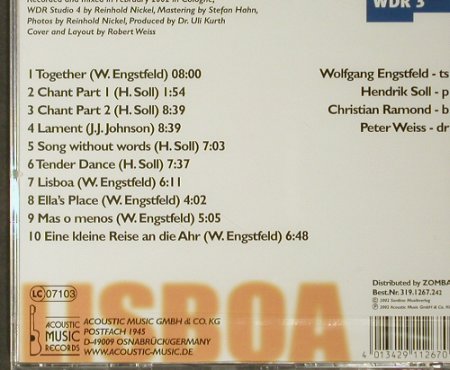 Engstfeld / Weiss Quartet: Lisboa, FS-New, Acoustic Music/WDR3, D, 2002 Typ: CD Best.-Nr.: 93730 Preis: 10,00 Euro