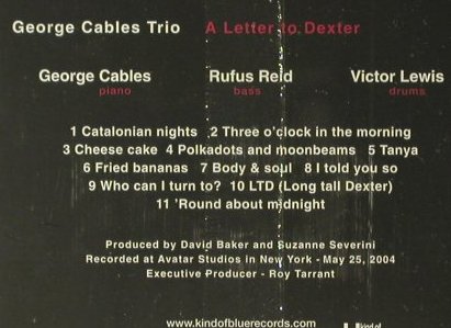 Cables Trio,George: A Letter to Dexter, FS-New, Kind of Blue(), EU, 2006 - CD - 93929 - 7,50 Euro