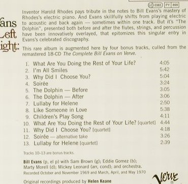 Evans,Bill: From Left To Right(69/70), Digi, Verve (557 451-2), EU, 1998 Typ: CD Best.-Nr.: 94039 Preis: 10,00 Euro