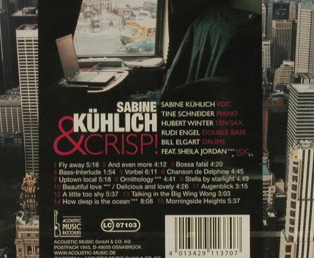 Kühlich,Sabine & Crisp!: Fly Away, FS-New, Acoustic Music (319.1370.2), D, 2006 Typ: CD Best.-Nr.: 94883 Preis: 9,00 Euro