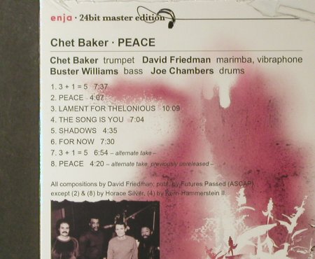 Baker,Chet: Peace(82), Digi, 24 bit, FS-New, Enja(ENJ-2123 2), D, 2007 - CD - 95895 - 10,00 Euro