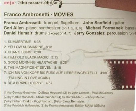 Ambrosetti,Franco: Movies(86), Digi,24 bit, FS-New, Enja(ENJ-2119 2), D, 2007 - CD - 95896 - 10,00 Euro