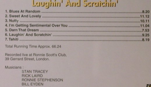 Tracey,Stan: Laughin'And Scratchin', Ronnie Scott's Jazzhouse (JHAS 608), EU, 1997 Typ: CD Best.-Nr.: 95958 Preis: 7,50 Euro