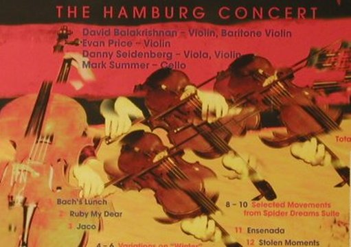 Turtle Island String Quartet: The Hamburg Concert, CCn'C Rec. (00282), D, 1998 Typ: CD Best.-Nr.: 95986 Preis: 10,00 Euro