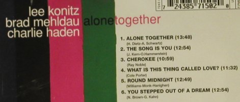 Konitz,L. / Mehldau / Haden: Alone Together, Blue Note(), NL, 1997 - CD - 97199 - 10,00 Euro