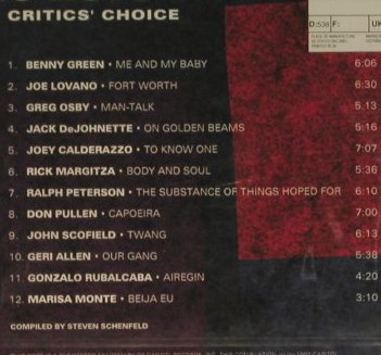 V.A.Critics' Choice: Benny Green..Marisa Monte,12Tr., Blue Note(), UK, FS-New, 1992 - CD - 97359 - 5,00 Euro