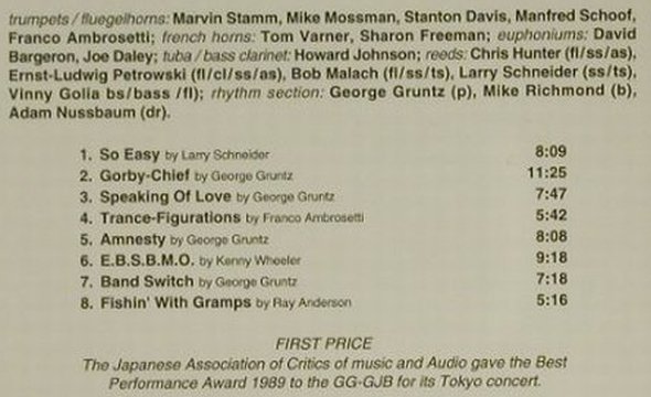 Gruntz Concert Jazz Band,George: First Prize(1989), Enja (6004-2), A, 2002 Typ: CD Best.-Nr.: 97372 Preis: 7,50 Euro