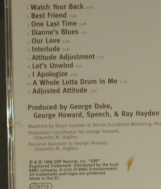 Howard,George: Attitude Adjustment, GRP, EEC, 1996 Typ: CD Best.-Nr.: 97376 Preis: 7,50 Euro