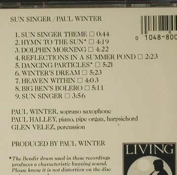 Winter,Paul: Sun Singer, Living Music(LD0003), US, 1983 - CD - 97723 - 7,50 Euro