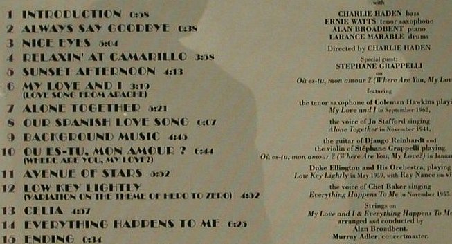 Haden,Charlie-Quartet West: Always Say Goodbye, Gitanes(), F, 1994 - CD - 97725 - 7,50 Euro