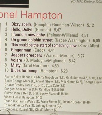Hampton,Lionel: The Jazz Masters, folio, , 1996 Typ: CD Best.-Nr.: 98071 Preis: 4,00 Euro