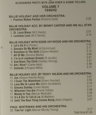 Holiday,Billie: Mastertakes Coll. 1933/42, Vol.7, King Jazz (KJ 162 FS), CH, 1993 Typ: CD Best.-Nr.: 98169 Preis: 7,50 Euro