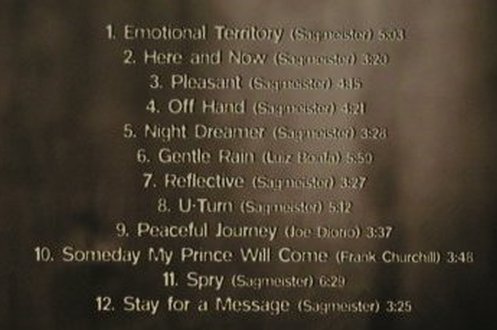 Sagmeister,Michael: Repose, Acoustic Music, D, 2002 Typ: CD Best.-Nr.: 98446 Preis: 7,50 Euro