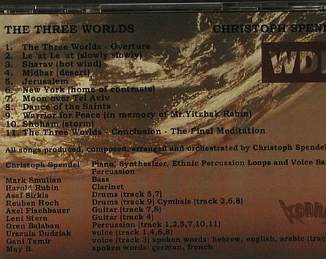Spendel,Christoph: The Three Worlds, Konnex/WDR (KCD 5088), , 1999 Typ: CD Best.-Nr.: 98494 Preis: 7,50 Euro