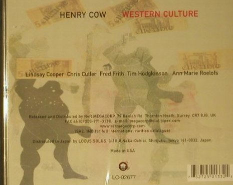 Cow,Henry: Western Culture '78, FS-New, ReR(HC4), US, 01 - CD - 98540 - 10,00 Euro