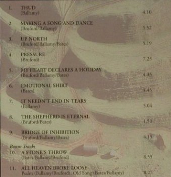 Bruford's Earthworks,Bill: Earthworks, FS-New, Summerfold Rec.(BBSF 009 CD), UK, 2005 - CD - 98674 - 10,00 Euro