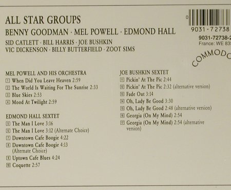 Goodman,Benny/Mel Powel/Edmond Hall: All Star Groups, Commodore (9031-72738-2), D, 1991 Typ: CD Best.-Nr.: 99021 Preis: 7,50 Euro