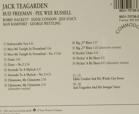 Teagarden,Jack/Freeman/PW Russell: Classics in Swing, Commodore (9031-72736-2), D, 1991 Typ: CD Best.-Nr.: 99029 Preis: 7,50 Euro