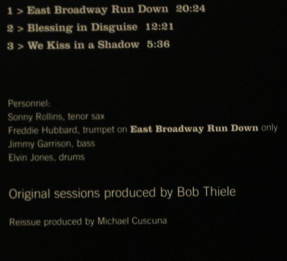 Rollins,Sonny: East Broadway Run Down(66), Digi, Impulse!(051 161-2), EC, 1995 - CD - 99179 - 10,00 Euro