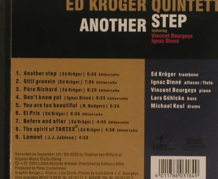 Kröger Quintet,Ed: Another Step, Digi, FS-New, Laika (3510184.2), D, 2003 Typ: CD Best.-Nr.: 99538 Preis: 10,00 Euro
