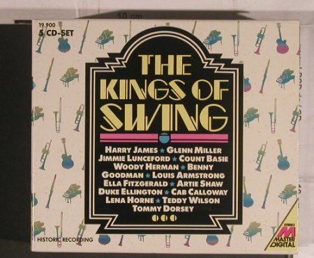 V.A.Kings of Swing: Harry James..Armstrong, Box Set, Delta/Master (19 900/1-5), D, Mono, 1988 Typ: 5CD Best.-Nr.: 99604 Preis: 12,50 Euro