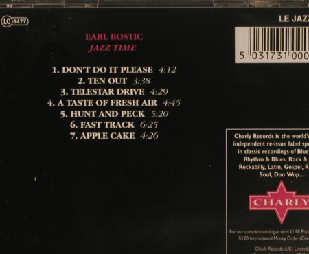 Bostic,Earl: Jazz Time, Charly/Le Jazz(CD 52), EU, 1996 - CD - 99713 - 7,50 Euro