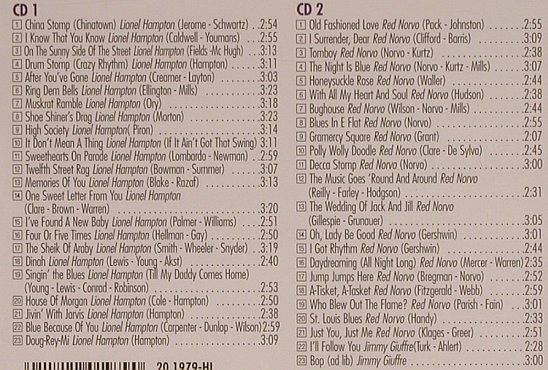 V.A.Jazz in History 2: Hampton,Lionel /Red Norvo/J.Giuffre, History (20.1979-HI),  Typ: 2CD Best.-Nr.: 99769 Preis: 5,00 Euro