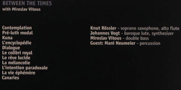 Rössner,Knut - Johannes Vogt: Between the Times,w.Miroslav Vitous, Act(9463-2), EC, 2007 - CD - 99854 - 10,00 Euro