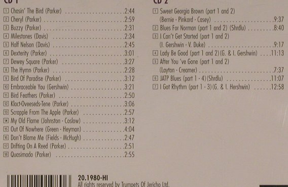 Parker,Charlie: Bird Of Paradise, History(20.1980-HI), D,  - 2CD - 99891 - 5,00 Euro