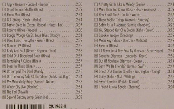 Hines,Earl "Fatha"/George Shearing: Piano Men - From Swing to Bebop, History (20.1965-HI),  Typ: 2CD Best.-Nr.: 99896 Preis: 5,00 Euro