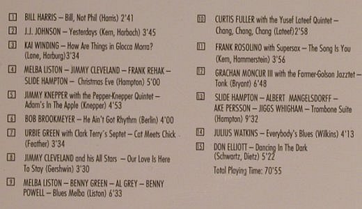 V.A.Jazz-Club: Trombone - Welcome to the.., 15 Tr., Verve (840 040-2), D, 1989 Typ: CD Best.-Nr.: 99899 Preis: 10,00 Euro