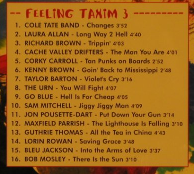 V.A.Feeling Taxim 3: Cole Tate Band...Bob Mosley,16 Tr., Taxim(TX 0003-2 TE), , 1999 - CD - 84273 - 5,00 Euro