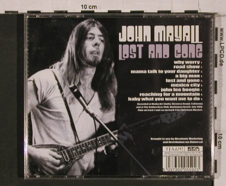 Mayall,John: Lost and Gone, 9 Tr., Yeaah!(47), UK,  - CD - 84342 - 6,50 Euro