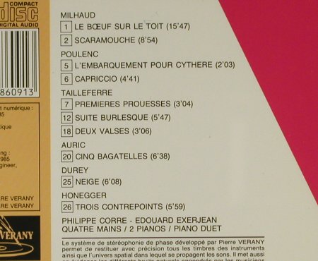 Corre / Exerjean: Le Group de Six, piano duet, Pierre Verany(), F, 1989 - CD - 94785 - 11,50 Euro