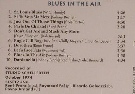 Franc,Rene & Bootleggers: Blues in the Air, FS-New, Pastels(20.1650), EEC, 1995 - CD - 99589 - 10,00 Euro