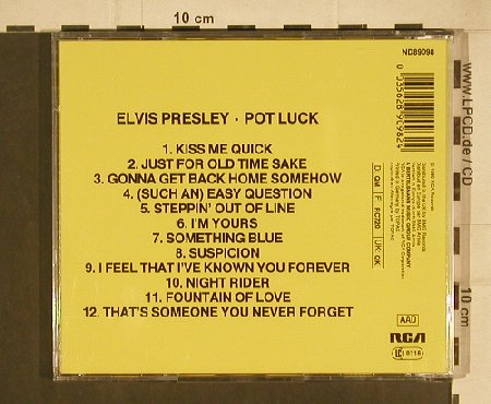 Presley,Elvis: Pop Luck  with, RCA (ND89098), D Typ: CD Best.-Nr.: 80429 Preis: 7,50 Euro