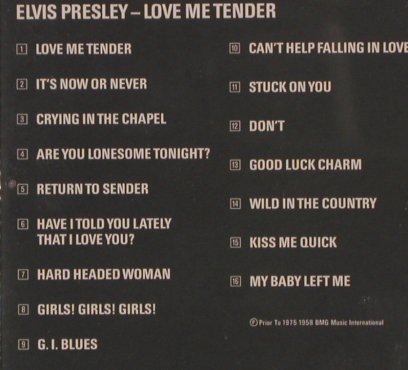 Presley,Elvis: Love Me Tender,16 Tr., Ariola Express, D, 1989 Typ: CD Best.-Nr.: 83844 Preis: 6,00 Euro