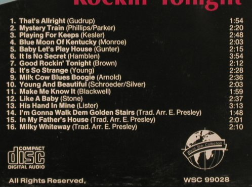 Presley,Elvis: Good Rockin'Tonight, Vol.1, World Star (WSC 99028), D, 1987 Typ: CD Best.-Nr.: 83847 Preis: 12,50 Euro