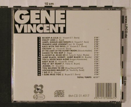 Vincent,Gene: Same, 18 Tr., Bella Musica (BM-CD 31.4017), D Typ: CD Best.-Nr.: 84296 Preis: 7,50 Euro