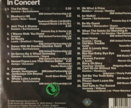 Domino,Fats: In Concert, FS-New, Selected Sound (3445.2141-2), CH, 1999 Typ: CD Best.-Nr.: 93315 Preis: 5,00 Euro