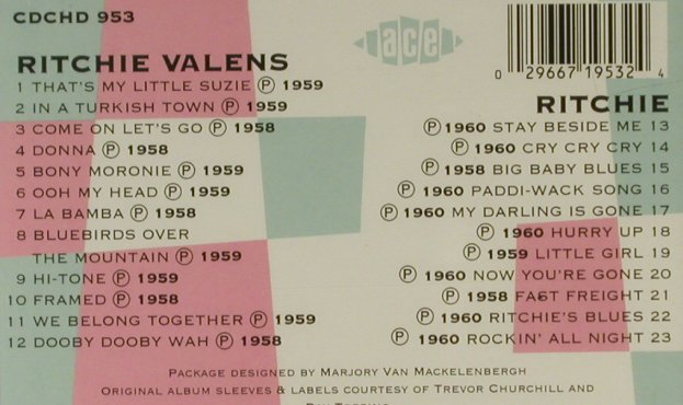 Valens,Richie: Same/Richie, FS-New, ACE(), UK, 1990 - CD - 94746 - 11,50 Euro