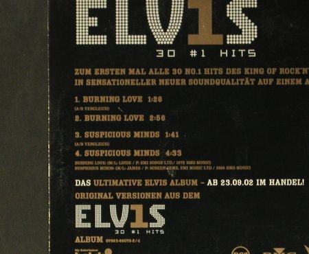 Presley,Elvis: Burning Love,4Tr.Promo,Digi,vg+/m-, BMG,  Typ: CD5" Best.-Nr.: 99357 Preis: 5,00 Euro