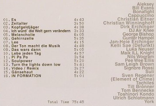 Jazzkantine: In Formation Club-Remixes, vg+/m-, EFA, EU, 2000 Typ: CD Best.-Nr.: 82728 Preis: 5,00 Euro