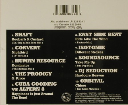 V.A.Only For The Headstrong 1: 10Tr...Shaft..Orbital, ffrr(), EU, 1992 - CD - 82800 - 5,00 Euro