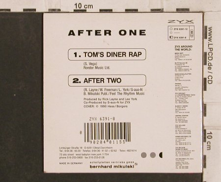 After One: Tom's Diner Rap / After Two, Digi, ZYX(ZYX 6398-12), D, 1990 - CD5inch - 82867 - 3,00 Euro