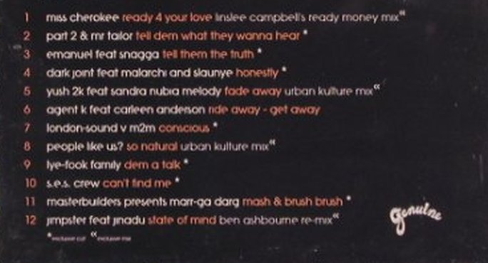 V.A.Urban Kulture: 12Tr.,nu-soul, hip hop r'n'b, ragga, Genuine(), UK, 2003 - CD - 82954 - 5,00 Euro
