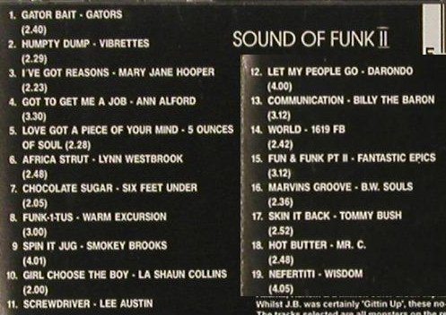 V.A.The Sound of Funk 2: 19 Tr.,, Goldmine(GScd 12), UK, 1998 - CD - 92079 - 10,00 Euro