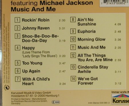 Jackson 5 feat.Michael J.: Music And Me, Karussell (530 085-2), D Typ: CD Best.-Nr.: 93276 Preis: 11,50 Euro