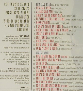 Jackson,Walter: It's all over,oKeh Recordigs Vol.1, Kent Soul (CDKEND 263), D,FS-new, 2006 Typ: CD Best.-Nr.: 93386 Preis: 10,00 Euro