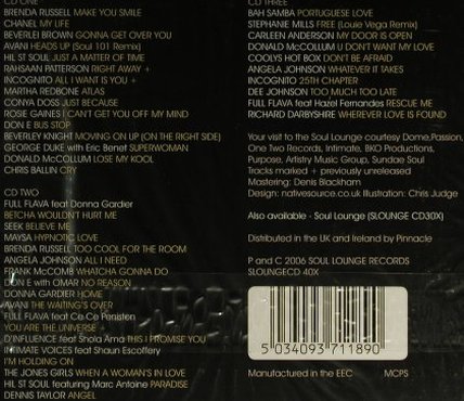 V.A.Soul Lounge: Vol.2-Brenda Russel...R.Darbyshire, Soul Lounge(), EEC,FS-NEW, 2006 - 3CD - 94362 - 11,50 Euro